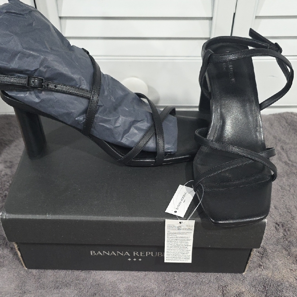 Banana Republic Black Strappy Heels